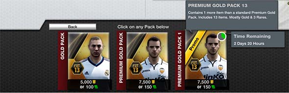 Buying FIFA 13 Ultimate Team Packs