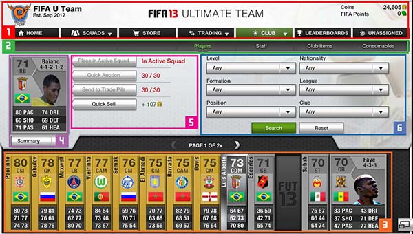 FUT 13 Web App - Players Cards