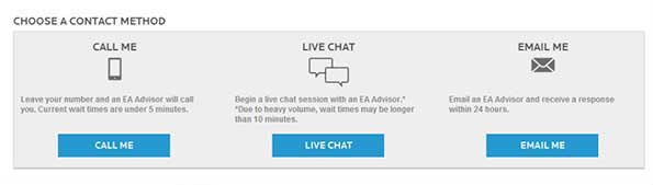 Live chat help ea Links to
