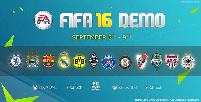 Demo de FIFA 16 - Datas, Equipas, Download e Mais Informações