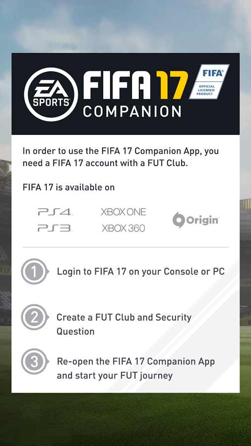 Companion App de FIFA 17 para iOS, Android e Windows Phone