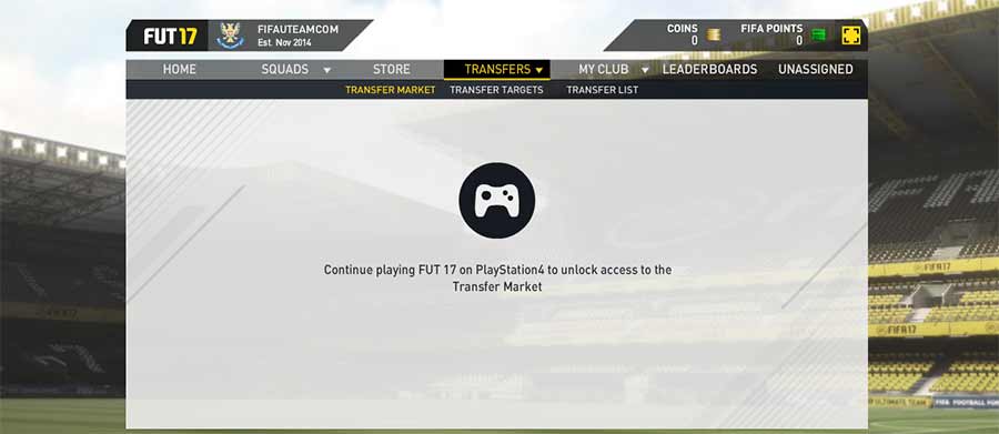 FIFA 17 Web App Troubleshooting