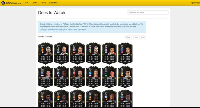 FIFA Rosters Review - FIFA 17 Tools and Lists